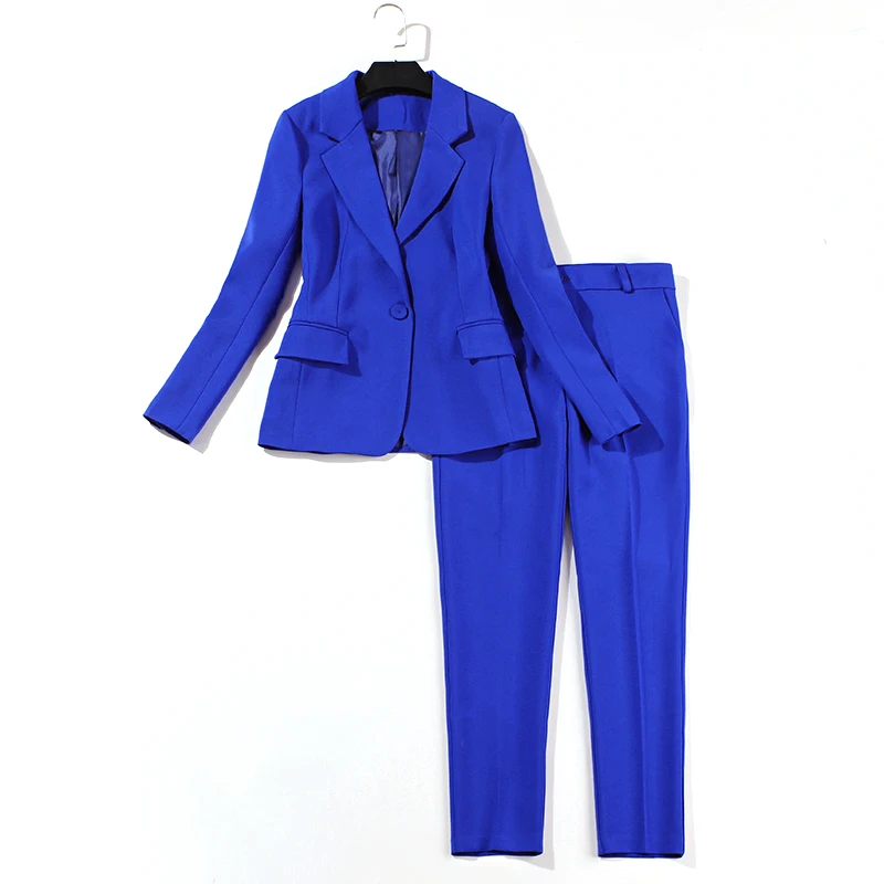Lente en zomer nieuwe jasje negen broek vrouwen Professional dragen casual pak темперамент Britse Slanke dames kleine pak - Цвет: 1