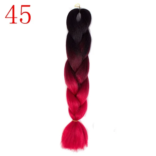 24inch Jumbo Braids Long Ombre Jumbo Synthetic Braiding Hair Crochet Blonde Pink Blue Grey Hair Extensions African Viscera - Цвет: 45