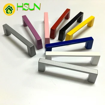 

Colorful Zinc Alloy handle Silver gray yellow red purple white 76mm American children's room drawer cabinet wardrobe door handle