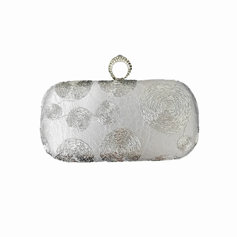 Серебряная сумочка со стразами, клатч с кристаллами, женская свадебная цепочка, бокс на плечо, сумка, кошелек, коробка на палец, вечерняя сумочка
