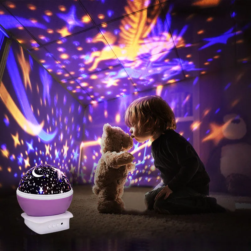 Единорог ночник волшебная планета проектор земля Вселенная светодиодный светильник красочный поворот мигающая звезда дети ребенок Рождественский подарок D30