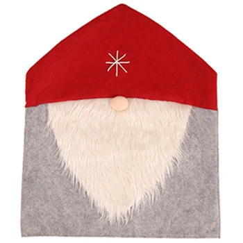 

1Pcs Santa Claus Hat Christmas Chair Cover Chair Set Christmas Family Restaurant Decor Chair Cover for Christmas Decoration-Red