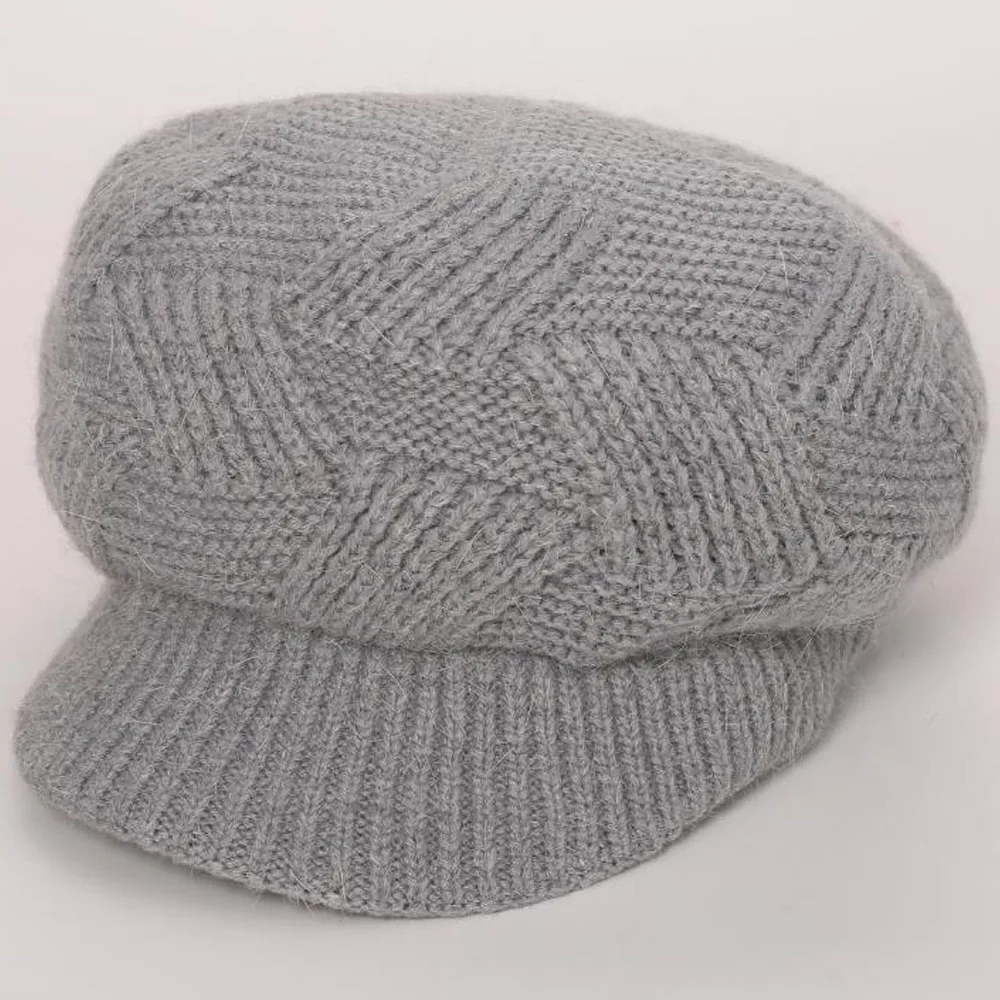 Grey Beret Осень зима шапки для женщин леди вязаный флис берет Кепка художника Черный Красный берет английский стиль берет в стиле винтаж Boina Feminina - Цвет: Grey Beret