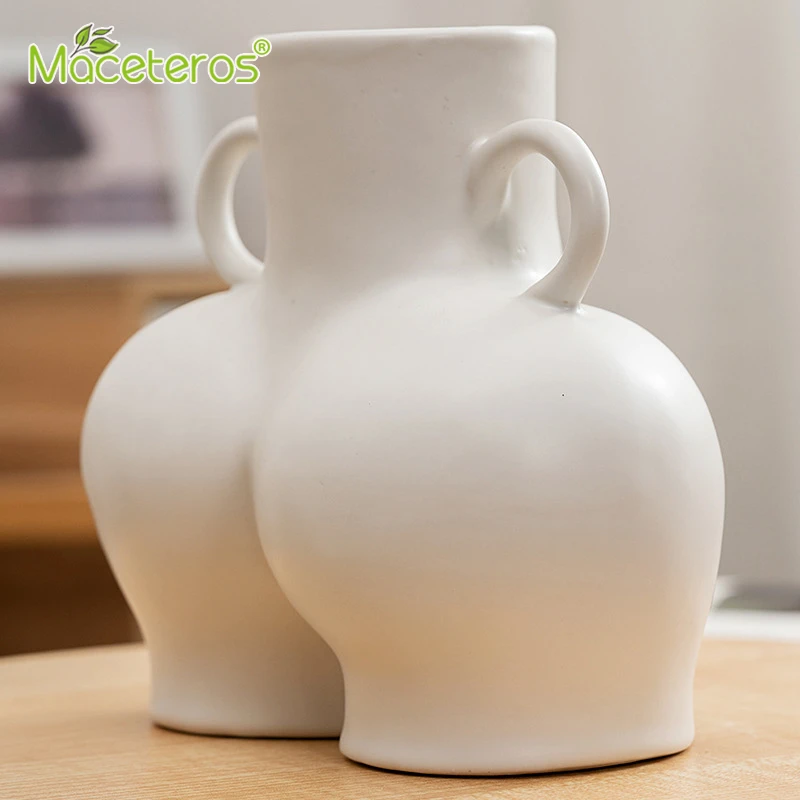 New Nordic Abstract Ceramic Human Sculpture Vase Ornaments Simulation Human Body Art Modeling Hydroponic Flower Arrangement Vase