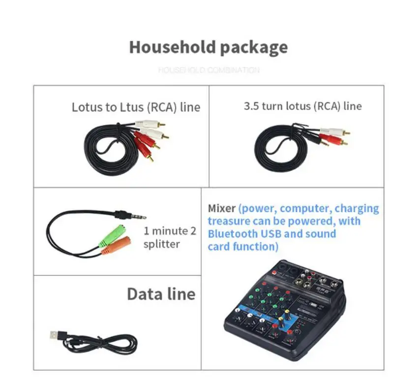 Звуковой микшерный пульт с Bluetooth запись 4 каналов аудио микшер для сценического представления семьи K песни