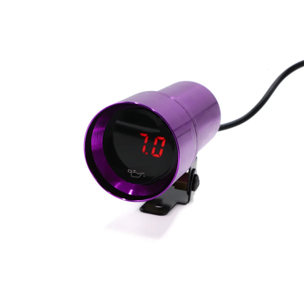 

YOMI 37mm Mini Digital Car Auto Oil Pressure Gauge Red LED Smoke Lens 0~100PSI with Sensor Racing Car Oil Press Meter