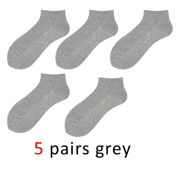 VERIDICAL 5 pairs/lot ankle socks woman solid loose crew Boat Socks harajuku socks cotton Good Quality calcetines mujer 10 color - Цвет: grey