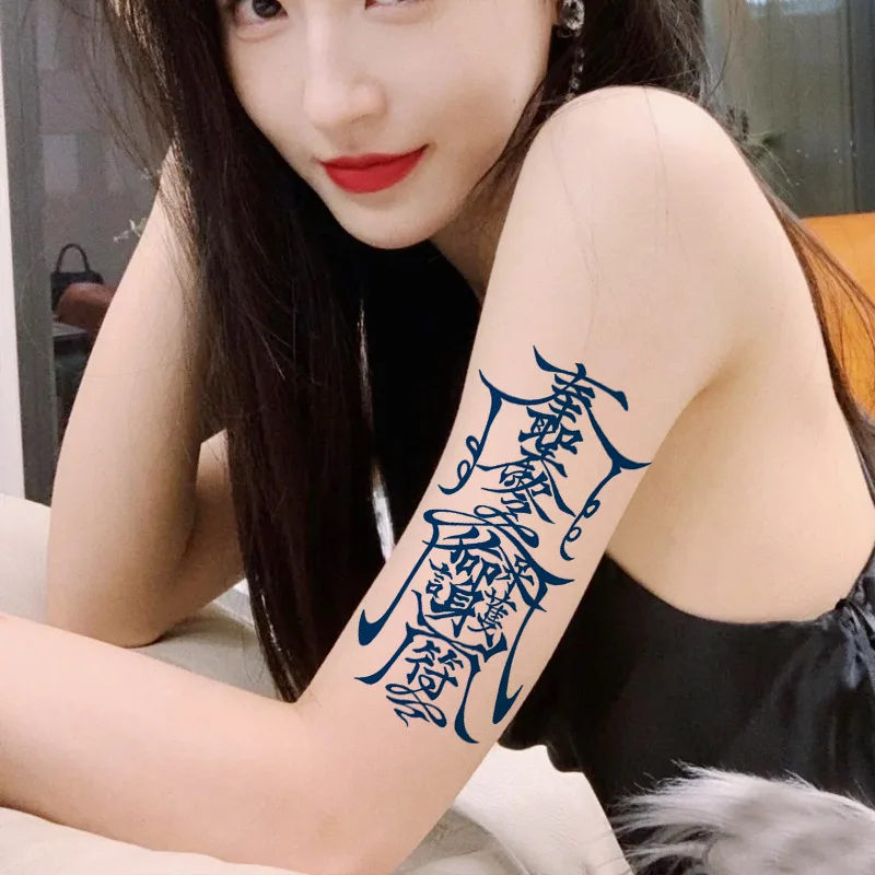 Tattoo Sticker Temporary Tattoos Juice Ink Body Art Lasting Waterproof Scorpion Snake Arm Fake for Women Men