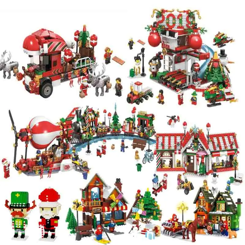 

2020 New Christmas Series Advent Calendar Santa Claus Train Journey Figures Building Block Toy For Children Christmas No Box