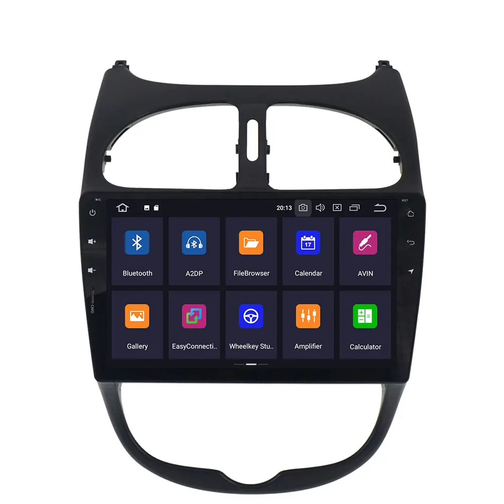 4+64G Android 9.0 Car Stereo Smart Multimedia DVD Player GPS for Peugeot 206 2000-2016 Audio Video radio tape recorder head unit