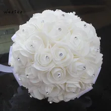 Свадебный букет Искусственный цветок «Роза» лента хрустальные букеты ручной работы красивый свадебный цветок SPH109