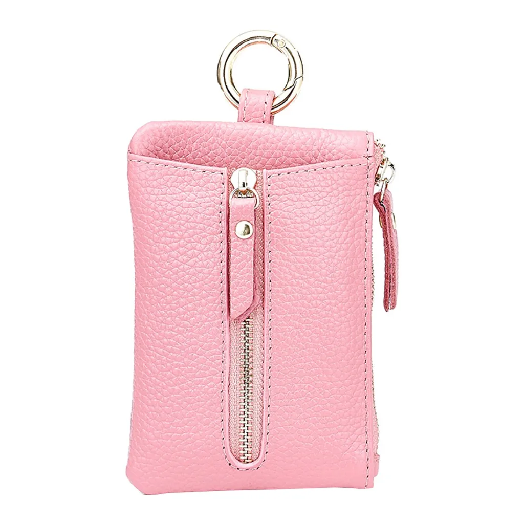 Pink Кошелек унисекс многофункциональный кожаный кошелек на молнии для монет держатель ключей кошелёк для карт женский кошелек матовая сумка для карт пряжка - Цвет: Pink