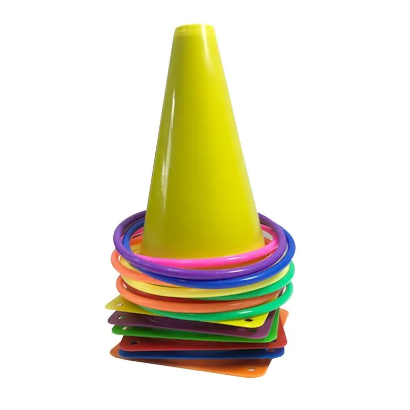 

1 Set Carnival Games Combo Set Practical Outdoors Cornhole Bean Bags Ring Plastic Cone Set Toss Game for Kids Teens Students