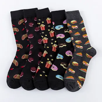 

Leisure and happy food series socks leisure cotton socks European and American street trend medium tube socks