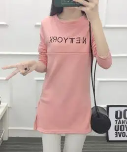 Футболка для материнства, рубашки, осень, свободная одежда для кормления, топы для беременных женщин, футболка для грудного вскармливания, Одежда для беременных, B0065 - Цвет: pink