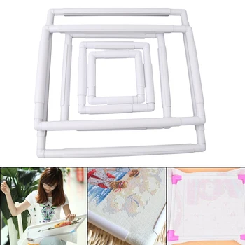 

Cross Stitch Craft DIY Tool Handhold Square Shape Embroidery Plastic Frame Hoop Hand Household Sewing Knitting Tools Sets