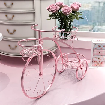 

Nodic Metal Floor Shelf European Bicycle Flower Stand Indoor Plant Stand Metal Garden Decors Iron Plant Stand Metal Shelves