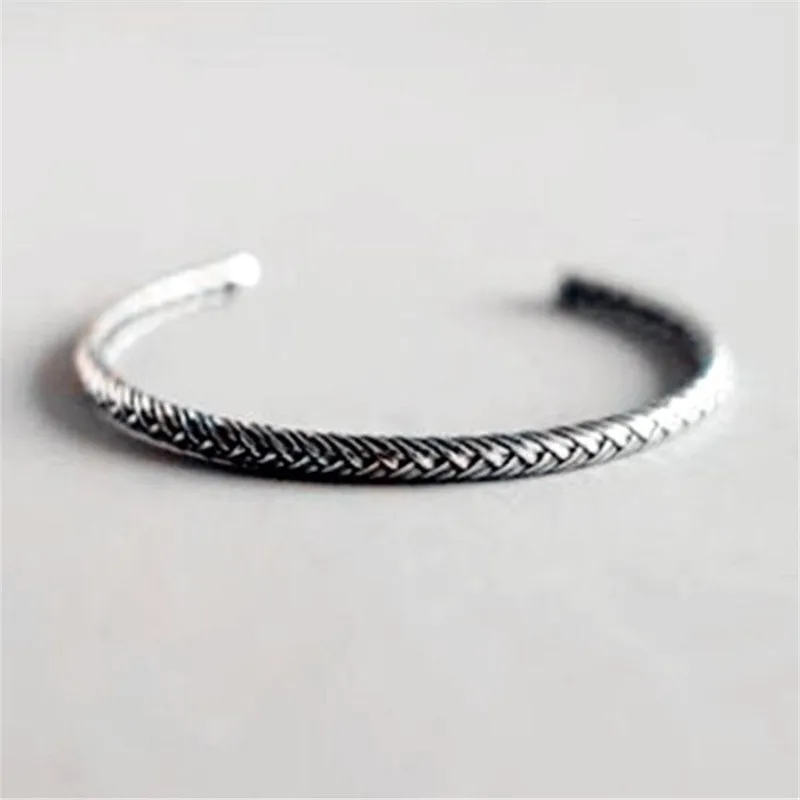 Новая мода змея Ретро тайское серебро креативные браслеты 925 стерлингового серебра ювелирные изделия любовь тканые узоры Парные браслеты SB182