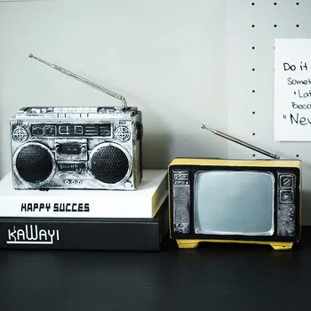 

modern Office Decorative antiques antique radio home decor nostalgic retro decoration vintage tv ornaments home accessories desk