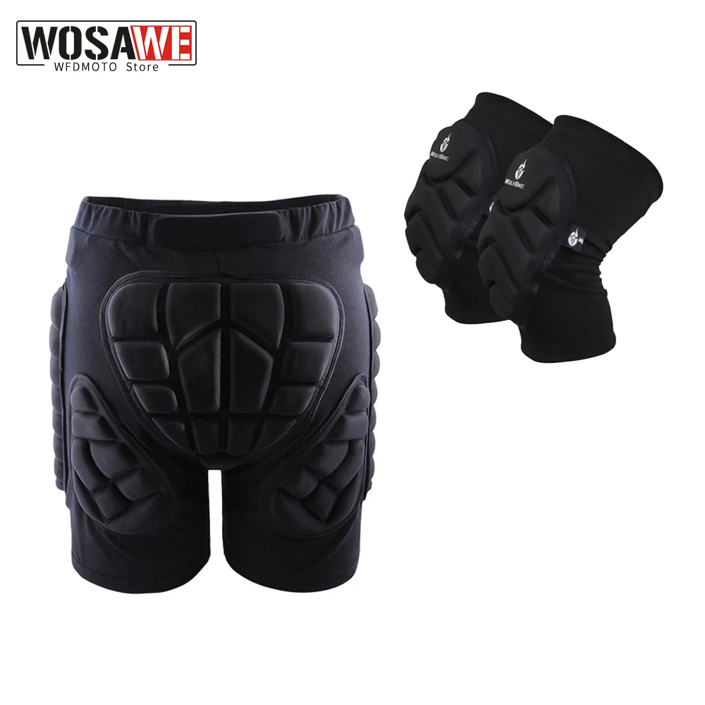 WOSAWE Motorcycles Protective Gear Hip Pad + Knee Pads Ski Skateboard Snowboard Protection Resistance Roller Padded Shorts | Автомобили и