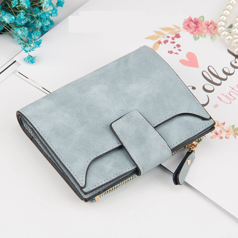 

New Leather Women Wallet Hasp Small and Slim Coin Pocket Purse Women Wallets Cards Holders Luxury Brand Wallets Designer Purse