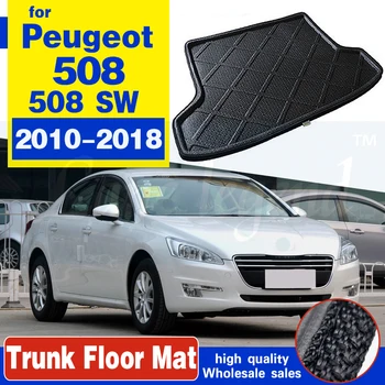 

For Peugeot 508 SW 508SW 2010~2018 Boot Mat Rear Trunk Liner Cargo Floor Tray Carpet Mud Pad Guard Protector Accessories