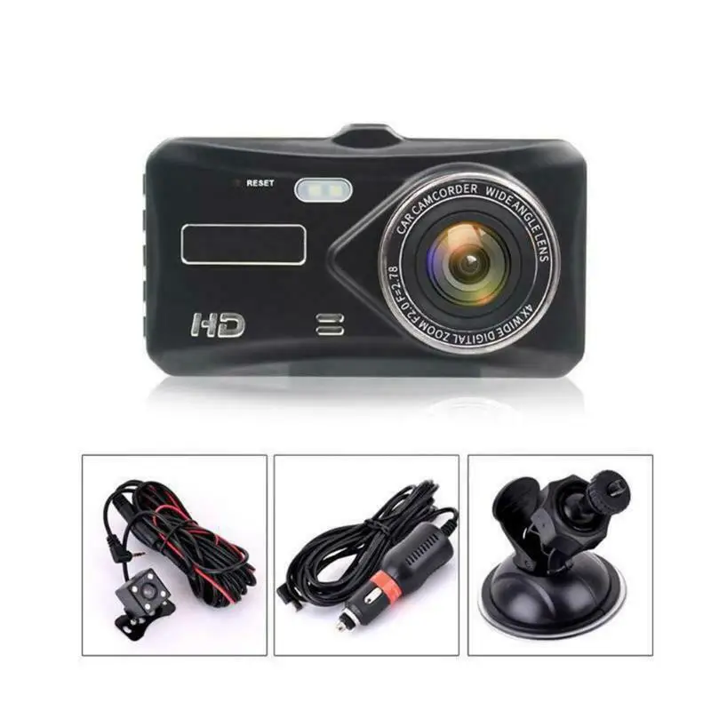 GrandEver 1 шт. 4,0 ''сенсорный FHD 1080P двойной объектив Автомобильный видеорегистратор Камера заднего вида видео видеорегистратор с камерой заднего вида ночного видения