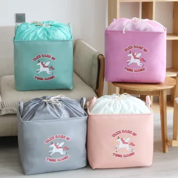 

Folding Cotton Linen Fabric clothes Storage Basket Laundry Bag Bundle Mouth Storage Bag Toys Organizer Clothing Canvas Rectangle