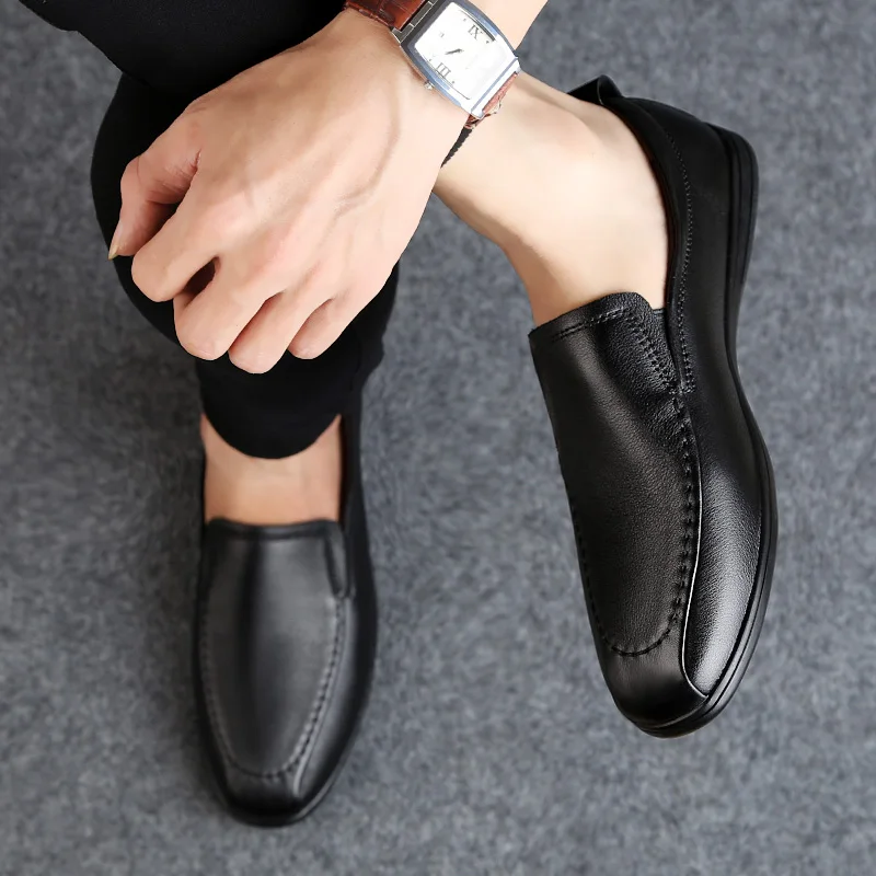 

Men Casual Shoes breathable Fashion Men Shoes outdoor Genuine Leather Men Loafers Moccasins Slip On Men's Flats shoes a4