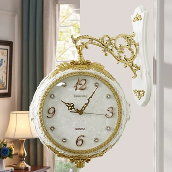 

Luxury Modern Design Double Sided Wall Clock Electronic Outdoor Wall Clock Living Room Nordic Reloj Mural Home Decoration JJ60WC