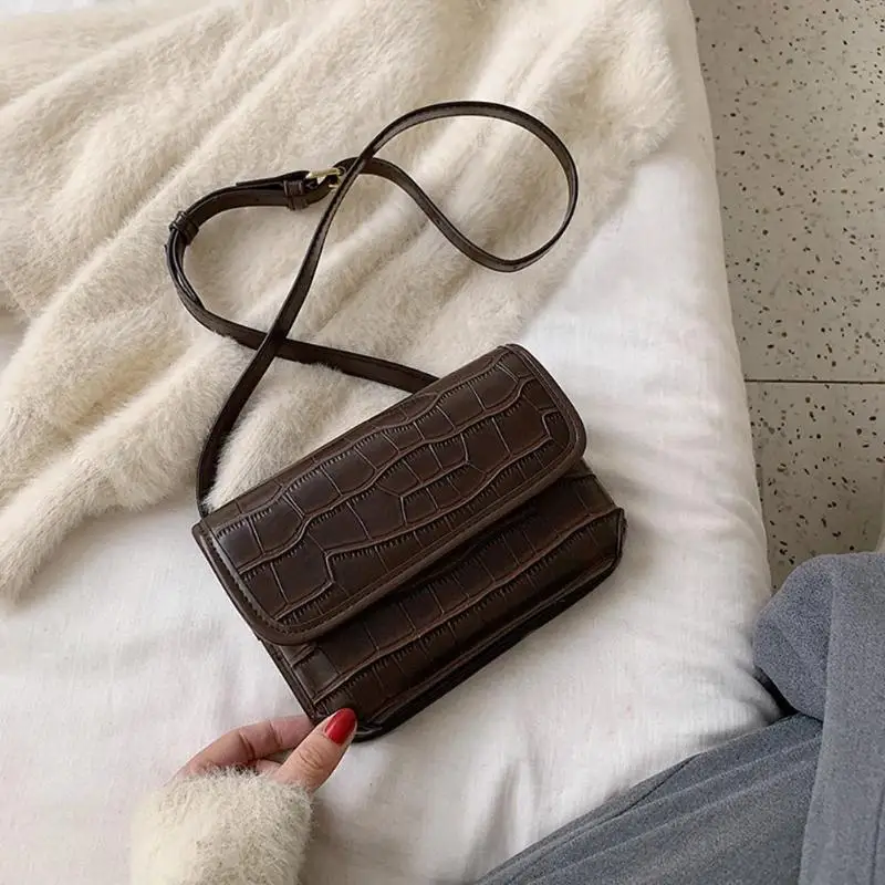 Crocodile PU Leather Shoulder Bag Waist Fanny Pack Women Retro Crossbody Chest Bags Classic Multi-function Phone Pouch Sac A Dos