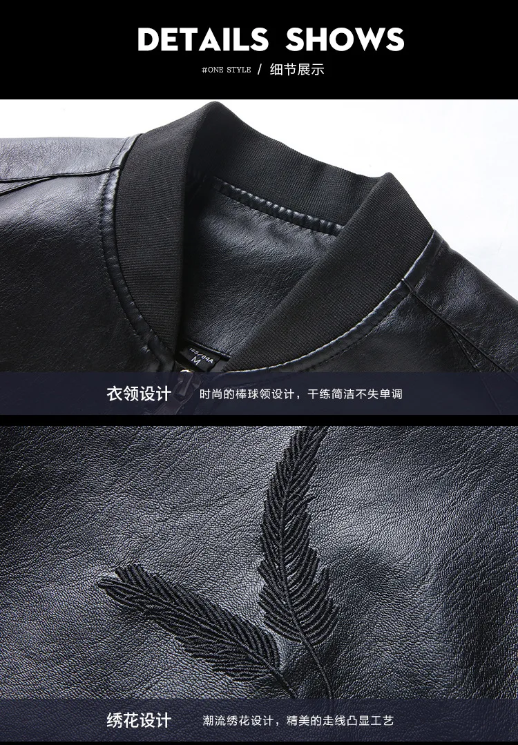 Locomotive Leather Coat Men's Spring And Autumn New Style Korean-style Slim Fit Hong Kong Style Youth Thin Coat Casual Black And