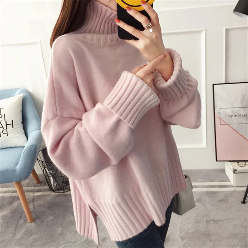 Fashion thick stand-up collar pregnant sweater women's tops fall/winter loose turtleneck sweater ladies pregnant pullovers