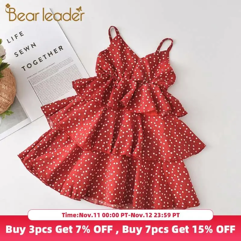 

Bear Leader Girls Casual Dresses New Summer Kids Polka Dot Costumes Baby Girl Tiered Outfits Party Suits Toddler Vestidos 2 6Y