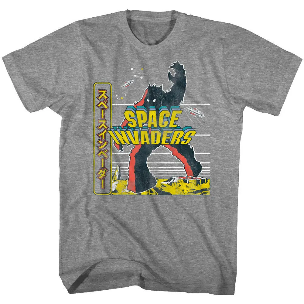 

Space Invaders Alien Monster Arcade Game Mens T Shirt Vintage Battle Taito Atari Mens Shirts Short Sleeve Trend Clothing