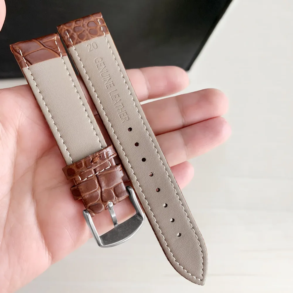 Genuine Leather Watch Band Strap for Watchband size 12mm 14mm 16mm 18mm 20mm Black Watch wristband Bracelet