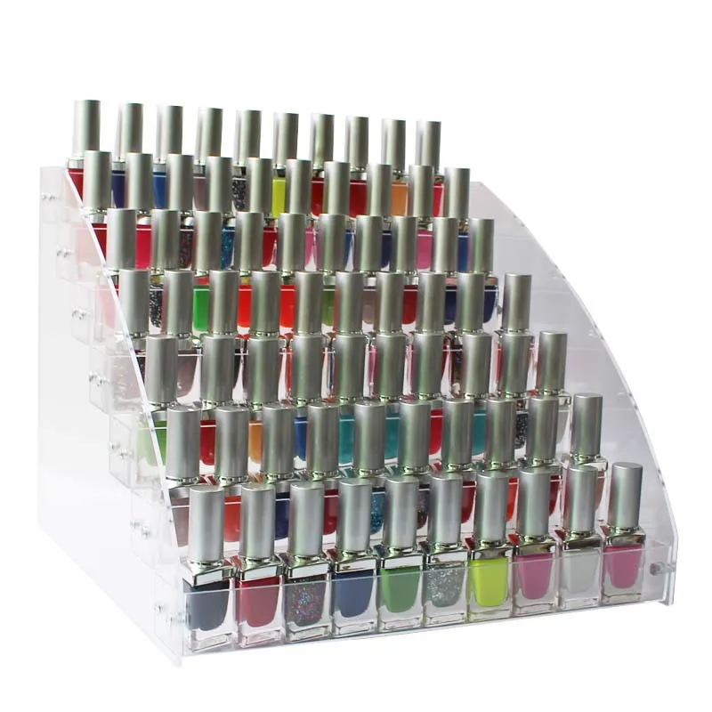 

New Transparent Makeup Storage Organizer 2-3-4-5-6-7 Layers Nail Polish Rack Display Shelf Cosmetic Organizer Household Storage