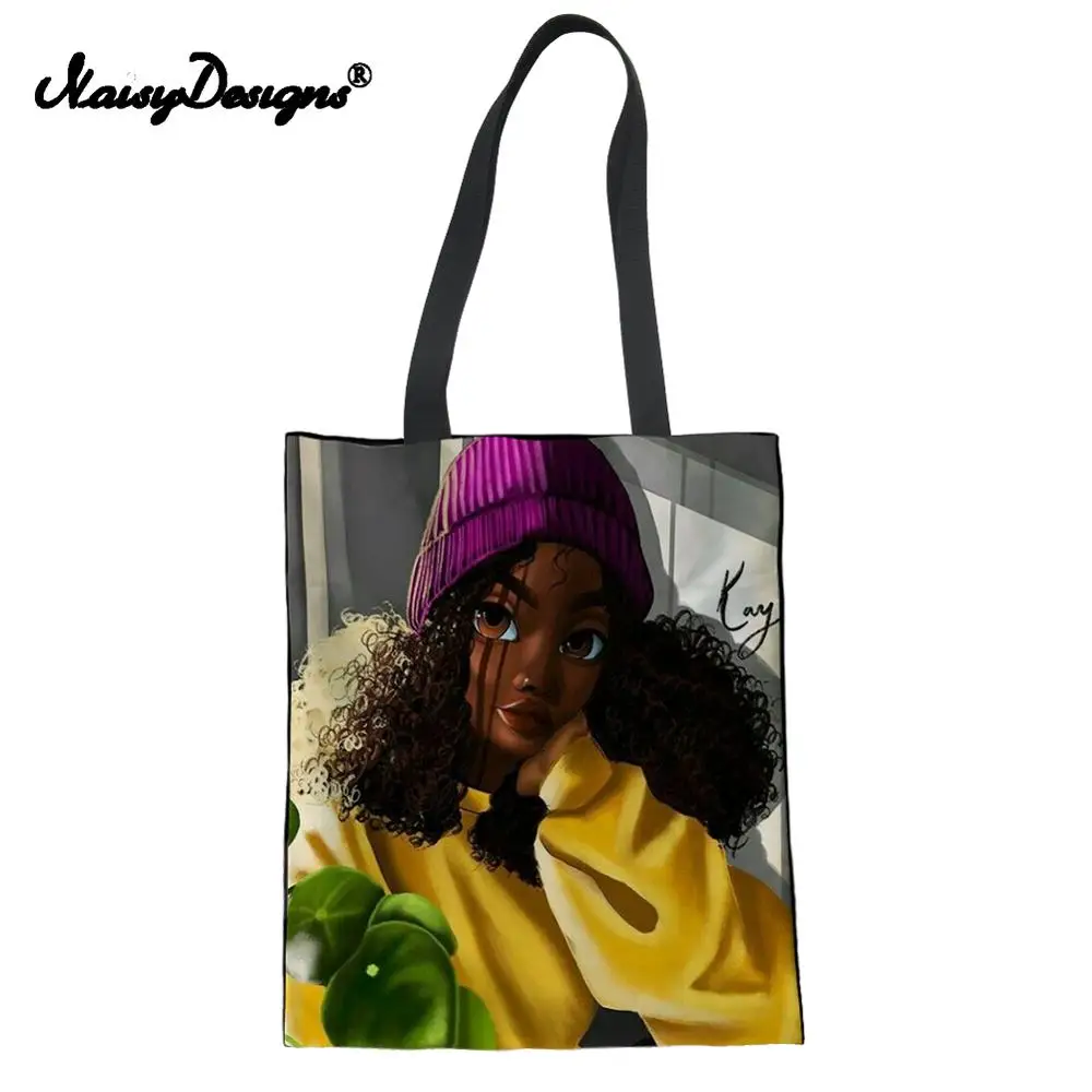 Сверхпрочные хозяйственные сумки женские художественные черные африканские Девушки Печать шоппер сумка подростков колледж книга сумки женские Bolsa