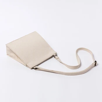 

Western style small bag white canvas literary handbags Mori shoulder shoulder small square bag