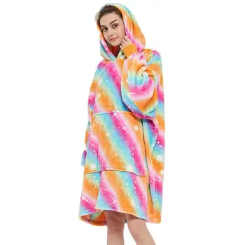 

Oversized Sherpa Hoodie Sweatshirt Wearable Blankets for Adults, Kids Women and Men