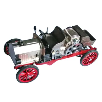 Günstige Teching Mini Elektrische Vintage Klassische Auto Einzel-zylinder EngineDIY Metall Mechanische Modell Gebäude Kits Pädagogisches Spielzeug