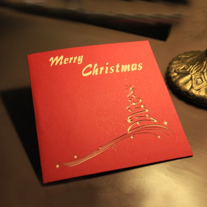  New Christmas Cards Christmas Tree Greeting Card Unique Holiday Postcards With Envelope 3D Popup In - 4000558804165