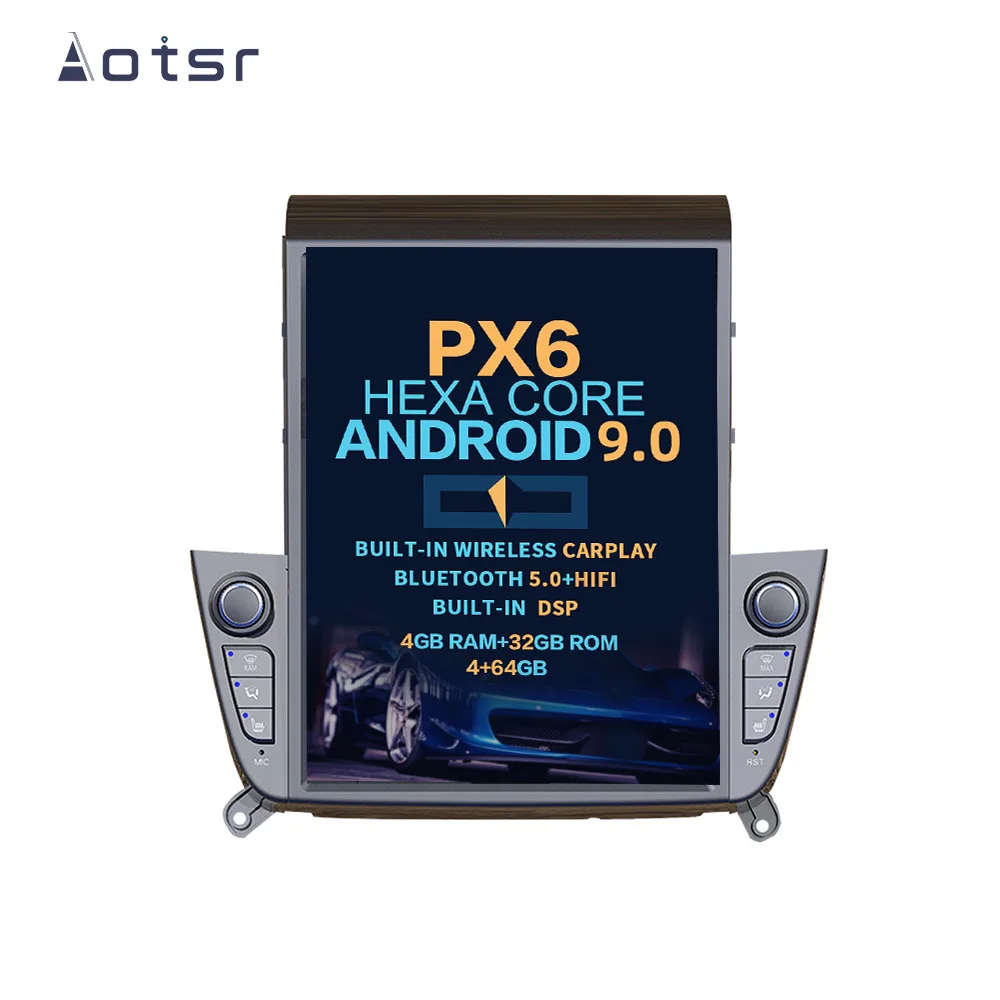 AOTSR Tesla Style Android 9 PX6 Car Radio For Hyundai IX35 2018 2019 GPS Navigation DSP Multimedia Player CarPlay Auto Stereo | Автомобили