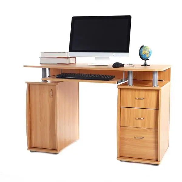 Best Price 15mm MDF Portable 1pc Door with 3pcs Drawers Computer Desk Wood Color , office desk standing table office furniture study table Best Price 15mm MDF Portable 1pc Door with 3pcs Drawers Computer Desk Wood Color , office desk standing table office furniture study table