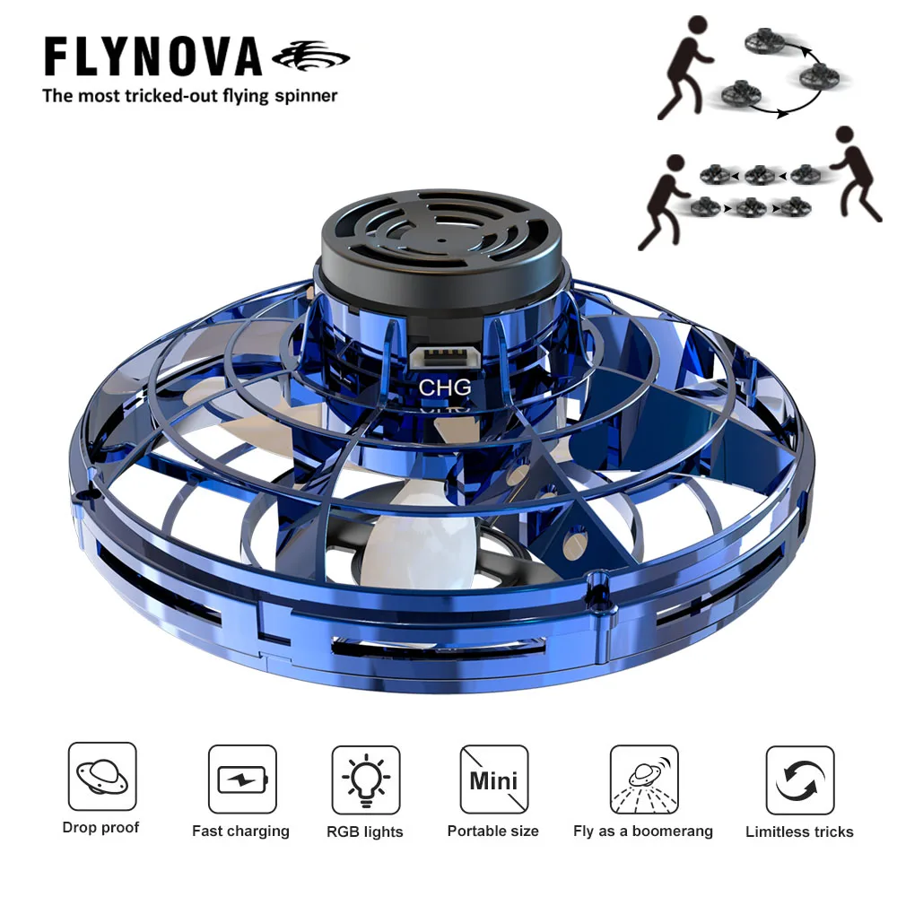 Новинка Flynova ручное управление мини НЛО Дрон Fingertip игрушка обновленная Летающий гироскоп Летающий Спиннер декомпрессия рождественские подарки
