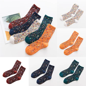 

New 1 Pair Cotton Socks for Women Print Autumn Winter Warmer Sock Kawaii Embroidery Girls Cute Socks Christmas Gifts Hot Sale