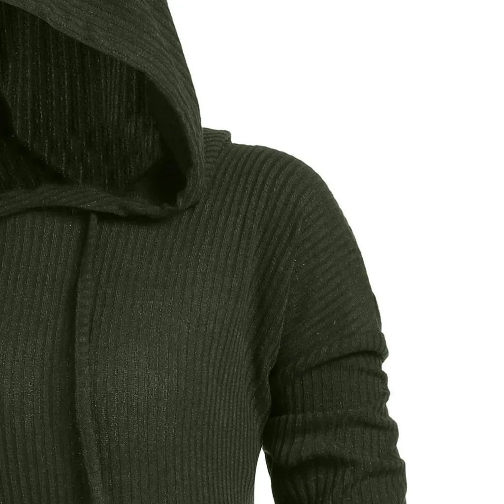 Винтажная куртка, свитер для женщин, плюс размер, 3XL, модный однотонный длинный плащ с капюшоном, длинный рукав, Высокий Низкий свитер новинка, блузка, топы