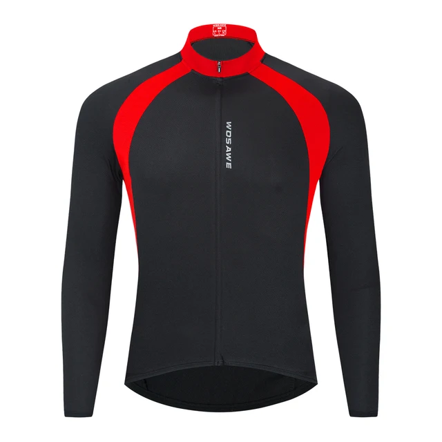 WOSAWE Breathable Cycling Jersey Qick Dry MTB Bike Bicycle Shirts Men's Top clothing ciclismo Long Sleeves Jersey Running Shirts BC228-R
