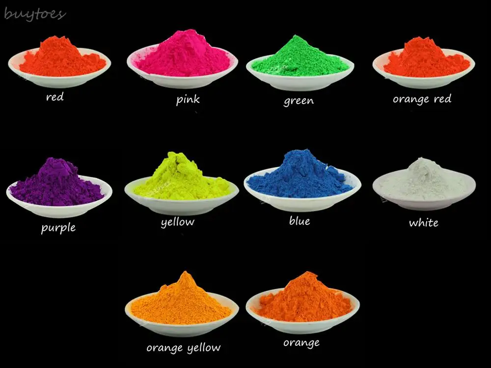 Fluorescent Pigment Nail Pigment Neon Red Color Powder for Paint Printing Soap Nail Art Polish 10g/lot