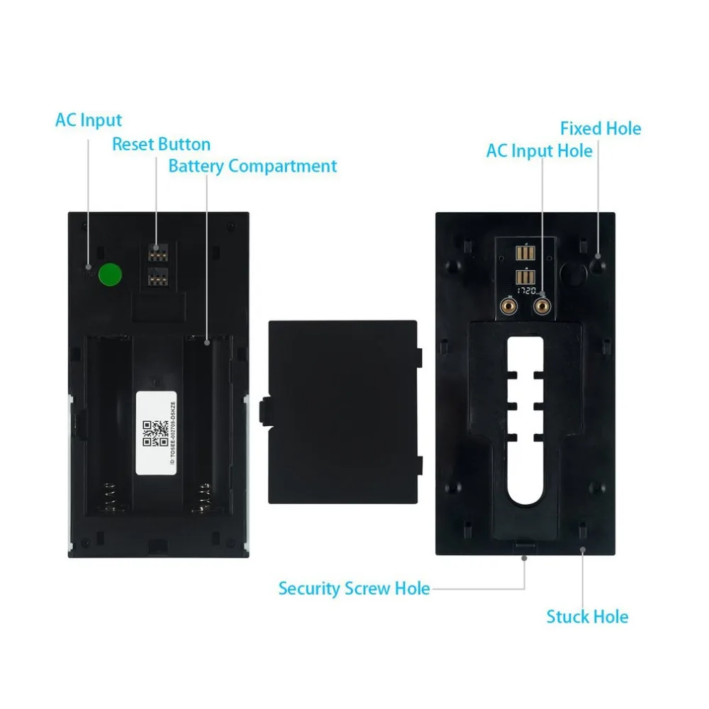 Беспроводное видение, дверной звонок, телефон, пир, wifi, 1.0мп, HD камера, ночная съемка, 720 P, IP батарея, мощность, ИК, обнаружение движения, сигнализация, водонепроницаемый